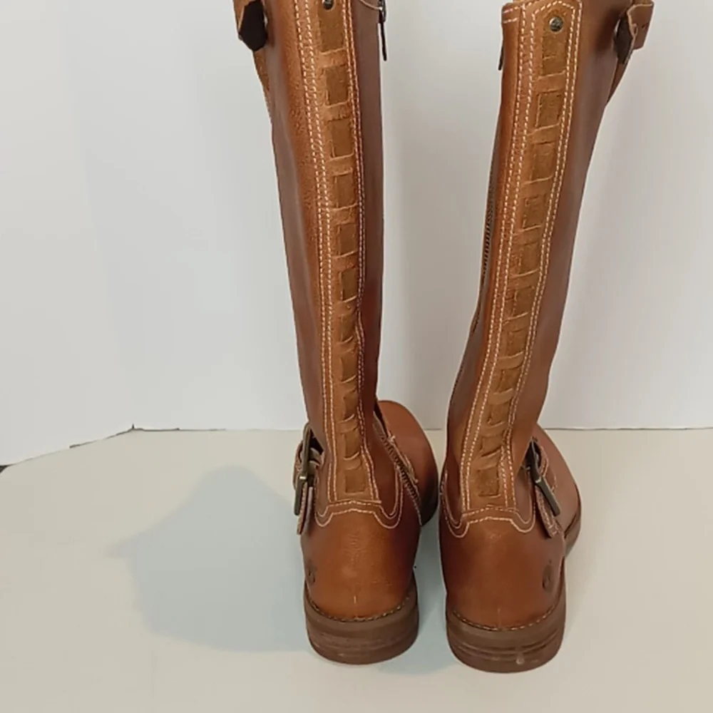 Timberland Savin Hill-Tall Leather Boots -w/ Zippers --British Tan - 7 women's
